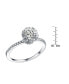 ფოტო #2 პროდუქტის Sterling Silver White Gold Plated Round Clear Cubic Zirconia Solitaire Ring