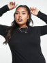 ASOS DESIGN Curve ultimate slim fit t-shirt with long sleeve in black
