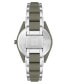 ფოტო #3 პროდუქტის Women's Three-Hand Quartz Silver-Tone and Olive Green Solar Oceanwork Plastic Bracelet Watch, 38.5mm