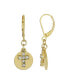 14K Gold Dipped Carded Crystal Cross with Round Disc Euro Wire Earrings