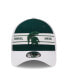 ფოტო #2 პროდუქტის Men's Green, White Michigan State Spartans Banded 39THIRTY Flex Hat