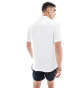 ASOS DESIGN regular fit viscose shirt with revere collar in white Белый, S - Chest 38 - фото #4