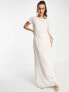 Фото #1 товара Hope & Ivy Bridal tie back embroidered maxi dress in ivory