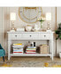 Classic Retro Style Console Table With Three Top Drawers And Open Style Bottom Shelf