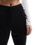 4th & Reckless high waisted split leg flared trousers in black pinstripe BLACK / PINSTRIPE, 34 - фото #8