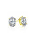 Suzy Levian Sterling Silver Cubic Zirconia Oval-Cut Classic Stud Earrings