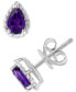 EFFY® Amethyst Pear Rope-Framed Stud Earrings (7/8 ct. t.w.) in Sterling Silver