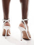 ASOS DESIGN Nali barely there heeled sandals in white