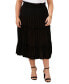 ფოტო #1 პროდუქტის Plus Size Pull-On Tiered Midi Skirt