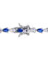 ფოტო #3 პროდუქტის Lab-Grown Blue Sapphire (5-1/4 ct. t.w.) & Lab-Grown White Sapphire (5-1/4 ct. t.w.) Link Bracelet in Sterling Silver