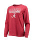 ფოტო #4 პროდუქტის Women's Crimson, Gray Alabama Crimson Tide Raglan Long Sleeve T-shirt and Shorts Sleep Set