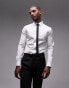 Topman long sleeve formal stretch shirt in white