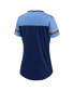 ფოტო #3 პროდუქტის Women's Navy, Light Blue Tennessee Titans Blitz and Glam Lace-Up V-Neck Jersey T-shirt