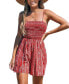 Women's Paisley Print Smocked Cami Romper