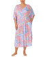 ფოტო #1 პროდუქტის Plus Size Paisley V-Neck Caftan Nightgown