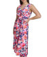 Фото #4 товара Women's Floral-Print V-Neck A-Line Dress