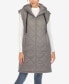 ფოტო #1 პროდუქტის Women's Diamond Quilted Hooded Long Puffer Vest Jacket