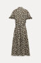 Фото #5 товара Платье-рубашка с анималистическим принтом — zw collection ZARA