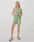 Women's Organic Cotton Staycation Sleep Short Hideaway stripe jade, 3XL - фото #1