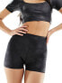 Фото #7 товара ASOS 4505 high waist booty shorts in cracked leather effect in black