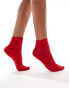 SUI AVA sofie pointelle ankle socks in red Красный - фото #1