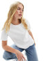 Фото #1 товара Mango round neck t-shirt in white