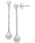 ფოტო #1 პროდუქტის Cultured Freshwater Pearl (3 & 5mm) Chain Linear Drop Earrings in Sterling Silver