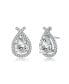 Фото #1 товара Classy White Gold Plated with Clear Cubic Zirconia Oval Drop Earrings