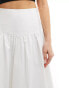 Kaiia bubble hem maxi skirt in white