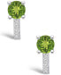 ფოტო #3 პროდუქტის Peridot (1-7/8 ct. t.w.) and Diamond (1/8 ct. t.w.) Stud Earrings in 14K White Gold