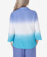 Фото #2 товара Women's Summer Breeze Dip Dye Button Down Blouse