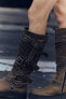 Leather knee-high boots with buckles