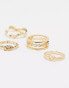 Фото #8 товара ASOS DESIGN pack of 4 rings with knot design in gold tone