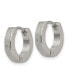 ფოტო #2 პროდუქტის Stainless Steel Polished and Sandblasted Hinged Hoop Earrings