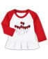 Girls Infant Cardinal, White Arkansas Razorbacks Balloon Raglan 3/4-Sleeve T-shirt and Leggings Set