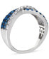 Denim Ombré (3/4 ct. t.w.) & White Sapphire (5/8 ct. t.w.) Crossover Ring in 14k White Gold