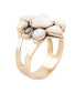 ფოტო #1 პროდუქტის Maldives Bronze and Genuine Mother-of-Pearl Ring