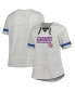 ფოტო #1 პროდუქტის Women's Heather Gray New York Giants Plus Size Lace-Up V-Neck T-shirt