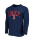 Фото #3 товара Men's Heather Navy Boston Red Sox Inertia Raglan Long Sleeve Henley T-shirt
