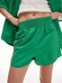 Фото #2 товара Topshop co-ord nylon pull on boxer short in green
