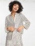 Фото #4 товара Flounce London Tall relaxed metallic sparkle shirt in silver metallic sparkle co-ord