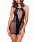 Фото #1 товара Women's I'm All in Romance Fishnet Halter Lingerie Chemise