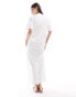 ASOS DESIGN t-shirt tuck column dress in off white