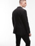 Фото #9 товара Topman skinny textured suit jacket in black