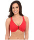 Фото #1 товара Seafolly Women's 175752 F Cup Adjustable Bikini Top Chilli Red Swimwear Size 4