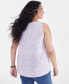 Plus Size V-Neck Tank Top, Created for Macy's Palm White, 1X - фото #2