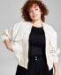 ფოტო #3 პროდუქტის Trendy Plus Size Long-Sleeve Twill Jacket, Created for Macy's