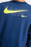 Фото #7 товара Толстовка мужская Nike Air Sportswear Clup Голубая Стандартного кроя
