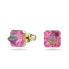 Swarovski Damen Ohrringe Ortyx Ohrstecker Pyramidenschliff, Rosa, Goldlegierungsschicht 5614062