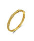 Фото #1 товара 14k Gold Plated with Cubic Zirconia 3D Textured Bangle Bracelet